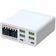 WLX-896C PD+QC Зарядна станция за 6 устройства с дисплей, многопортово зарядно устройство с бързо зареждане, 4×USB QC3.0 и 2×Type-C PD, 72W