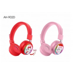 Bluetooth слушалки AH-902D (Розов) – Безжични, сгъваеми, с микрофон и Hi-Fi звук, подходящи за деца