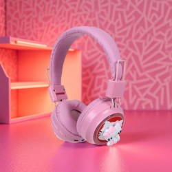 Bluetooth слушалки AH-902D (Розов) – Безжични, сгъваеми, с микрофон и Hi-Fi звук, подходящи за деца