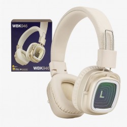 Ретро Bluetooth слушалки WBK946 (Бежав) с LED екран – Класически американски стил 
