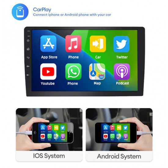 9D-8227 9" Автомобилен мултимедиен плейър ANDROID 4GB+64GB, IPS, Wireless CarPlay, Android Auto, AHD камера, DSP, GPS