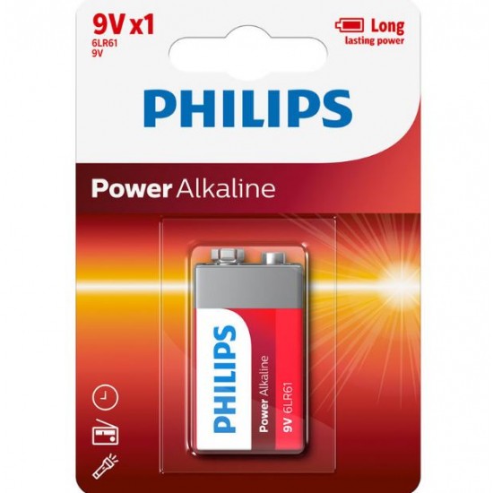 0042 Батерия Philips Power Alkaline 9V 1-blister
