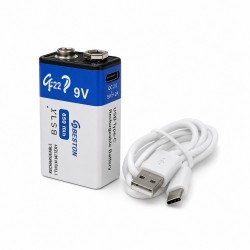 9V литиево йонна батерия зареждаща се с USB-C кабел 1000mAh батерия