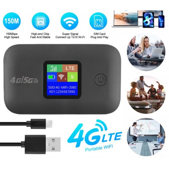 ( A8-E ) 5G/4G LTE Преносим Безжичен WiFi Рутер с 3000mAh батерия – До 150 Mbps, до 10 потребителя, джобен размер