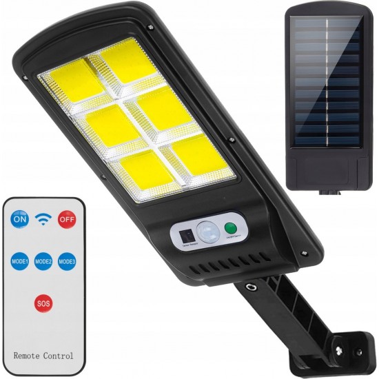 BK-120-6 COB LED слънчева светлина Външна SMD Водоустойчив PIR сензор за движение стенна лампа за пътека в градината ( без дистанционно )