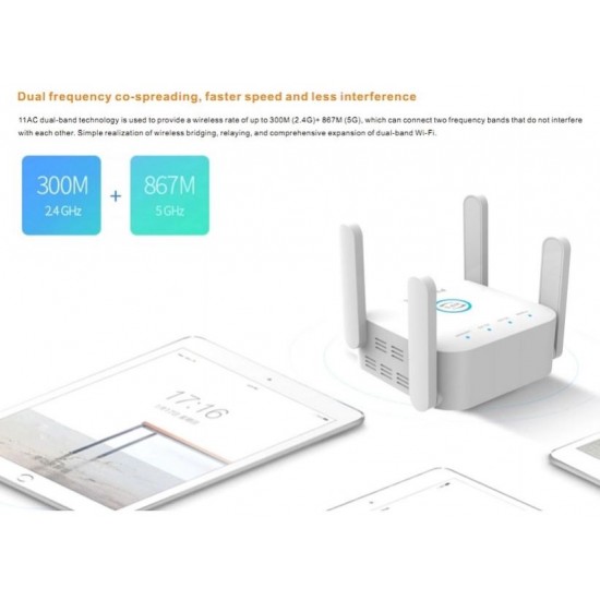AC24 1200Mbps 2.4G безжичен Wifi усилвател на сигнала