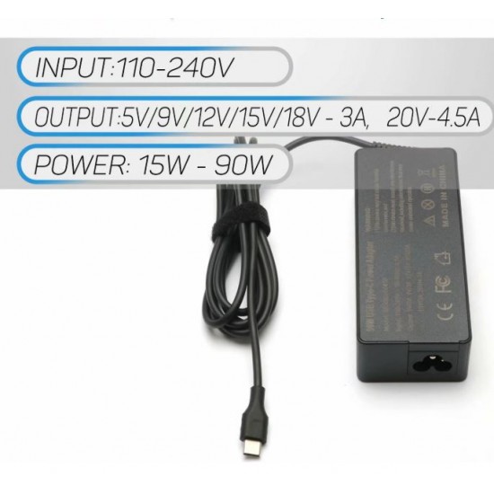 Зарядно за лаптоп ACER 20V 4.5A 90W Type-C 
