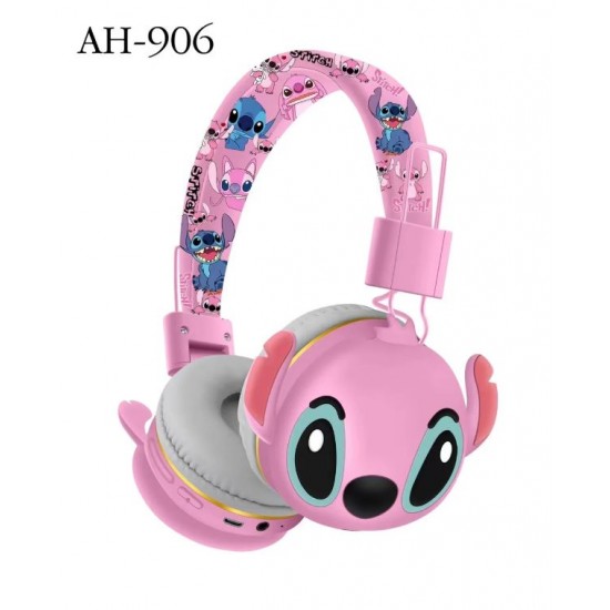 Bluetooth слушалки AH-906-ST (Розов) – Безжични, сгъваеми, с микрофон и Hi-Fi звук, подходящи за деца