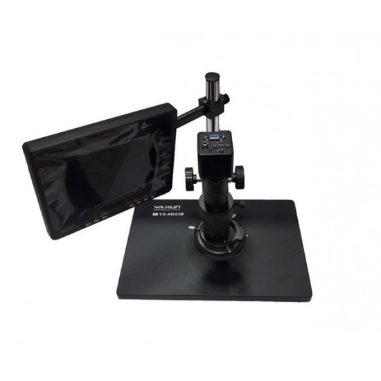 Цифров микроскоп YAXUN AK-23 с 8" LCD монитор, 2-мегапикселова CMOS камера, VGA изход, 10X--90X непрекъснато увеличение