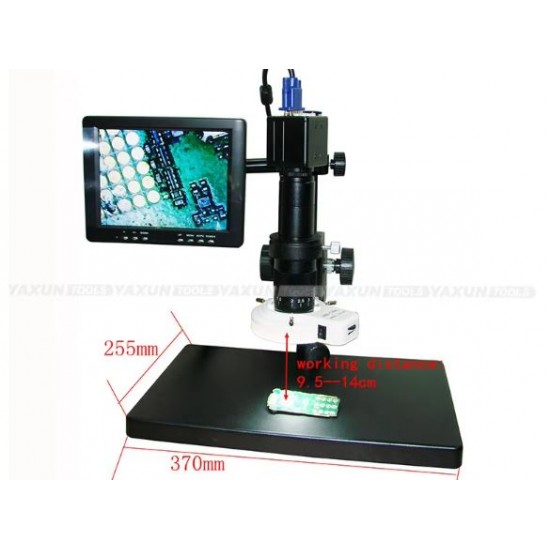 Цифров микроскоп YAXUN AK-23 с 8" LCD монитор, 2-мегапикселова CMOS камера, VGA изход, 10X--90X непрекъснато увеличение
