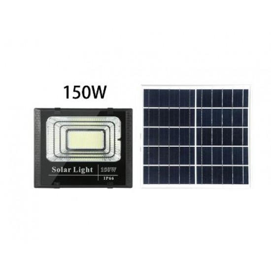 AK88 150W 6500K IP67 соларна прожекторна светлина, водоустойчив с сензор за движение+дистанционно управление