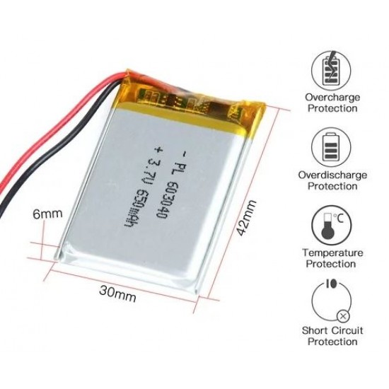 Универсална Батерия 603040 42 / 30 / 6mm 3.7v 650 mAh