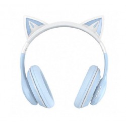 XO-BE38 Bluetooth слушалка Котешки уши Цветни RGB - Син