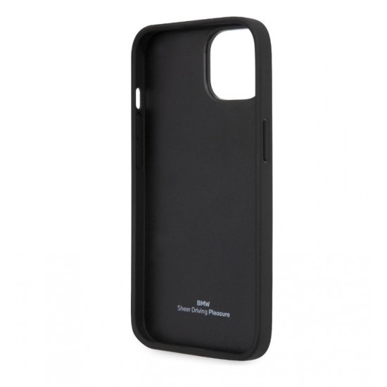 6680 BMW iPhone 14 & 13 Hardcase Backcover - Textured & Logo Stripe - Beige