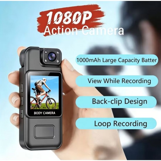 Мини Body Camera 1080P HD  L8 – Камера с въртящ се на 180° обектив, нощно виждане, дисплей и клипс за дрехи