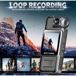 Мини Body Camera 1080P HD  L8 – Камера с въртящ се на 180° обектив, нощно виждане, дисплей и клипс за дрехи