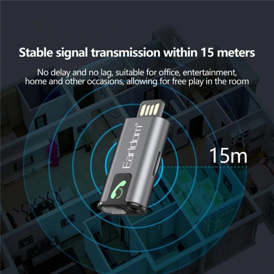 EARLDOM ET-BR12 Bluetooth 5.3 Аудио Ресийвър с AUX, TF и USB – Безжично Свързване и Възпроизвеждане