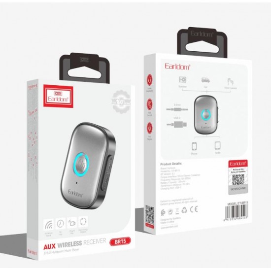 EARLDOM ET-BR16 Plug & Play Bluetooth 5.3 адаптер Hand-Free Call 3.5mm ,SD КАРТА