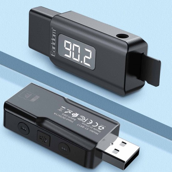 EARLDOM FM Трансмитер Earldom BR17 – Bluetooth 5.3, SD/USB/AUX, цифров дисплей, хендсфри