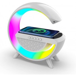 Bluetooth Тонколонка RGB Лампа BT 2301 (LED, AUX, USB, FM, microSD) , безжично зареждане, будилник