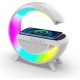 Bluetooth Тонколонка RGB Лампа BT 2301 (LED, AUX, USB, FM, microSD) , безжично зареждане, будилник