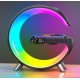 Bluetooth Тонколонка RGB Лампа BT 2301 (LED, AUX, USB, FM, microSD) , безжично зареждане, будилник