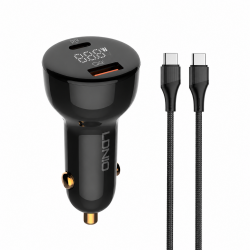 LDNIO C101 Зарядно за кола 100W USB-C към USB-C – Dual USB-C, QC4+, LED дисплей