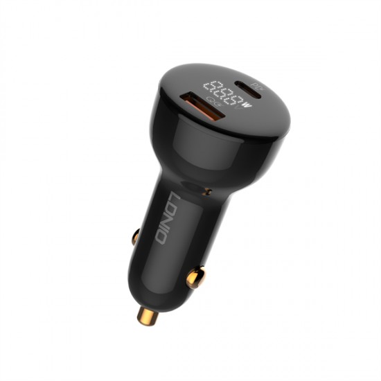 LDNIO C101 Зарядно за кола 100W USB-C към USB-C – Dual USB-C, QC4+, LED дисплей