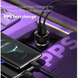 LDNIO 12V C104 Зарядно PD60W 2изх. 2xPD30WUSB-C с кабел USB-C към USB-C