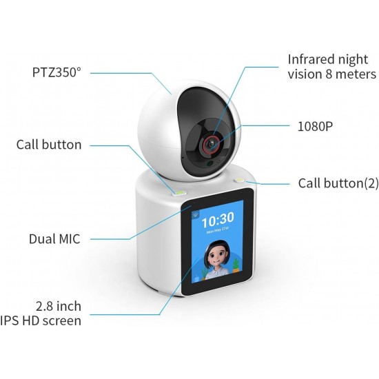 AI Интелигентна IP камера C30LM с дисплей, Wi-Fi, двупосочно аудио и нощно виждане