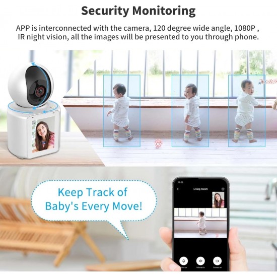 AI Интелигентна IP камера C30LM с дисплей, Wi-Fi, двупосочно аудио и нощно виждане