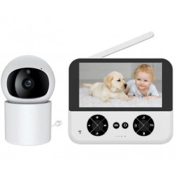 C5X Бебефон с 4.3-инчов IPS екран, камера с нощно виждане и 355° въртене – Без WiFi, двупосочен звук