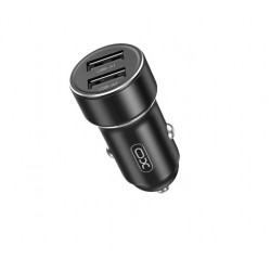 XO CC53 12W 2.4A 2xUSB-A, Адаптер Mini Metal (Черно)