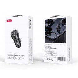 XO CC53 12W 2.4A 2xUSB-A, Адаптер Mini Metal (Черно)