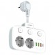 Разклонител LDNIO SE2435, 2 гнезда, CEE 7/3, 2500W, 1 x Type-C F, 3 x USB F, PD, QC, Бял