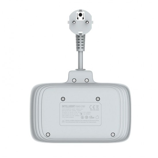 Разклонител LDNIO SE2435, 2 гнезда, CEE 7/3, 2500W, 1 x Type-C F, 3 x USB F, PD, QC, Бял