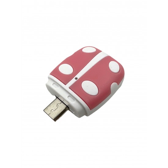 Розов четец за карти от Микро USB към Micro SD лил. кут. -  KS-S70