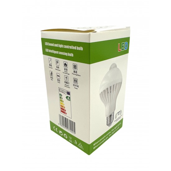 GY-021 5W PIR LED Интелигентна крушка със сензор за движение ВКЛ./ИЗКЛ. 220V 110V 12W 