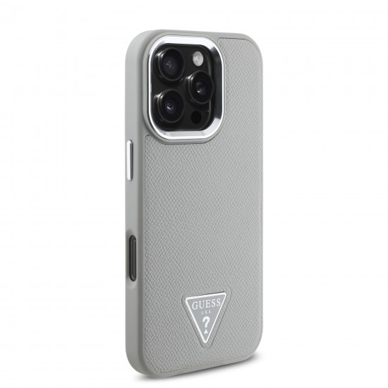 2788 GUESS HC MAGSAFE GRAINED PU TRIANGLE LOGO BEIGE IP16 PRO MAX