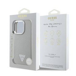 2788 GUESS HC MAGSAFE GRAINED PU TRIANGLE LOGO BEIGE IP16 PRO MAX