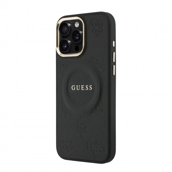 9667 GUESS HC MAGSAFE PU W/ PEONY HOT STAMP BEIGE IP16 PRO MAX