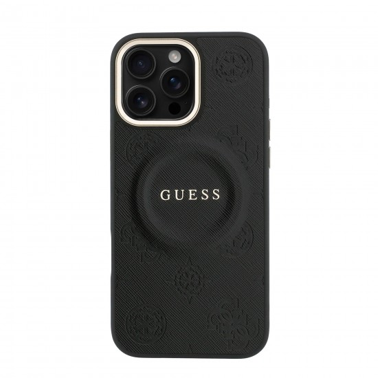 9667 GUESS HC MAGSAFE PU W/ PEONY HOT STAMP BEIGE IP16 PRO MAX
