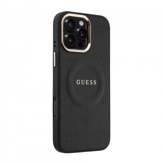 9667 GUESS HC MAGSAFE PU W/ PEONY HOT STAMP BEIGE IP16 PRO MAX