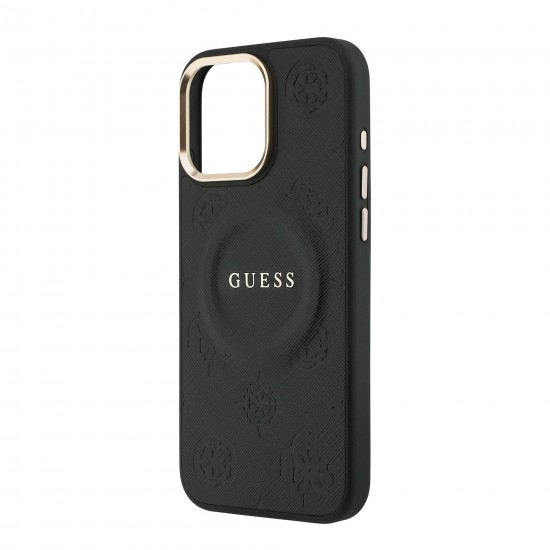 9667 GUESS HC MAGSAFE PU W/ PEONY HOT STAMP BEIGE IP16 PRO MAX