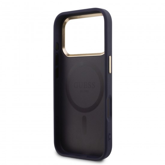 3261 GUESS HC MAGSAFE PU W/ PEONY HOT STAMP BLUE IP17 PRO