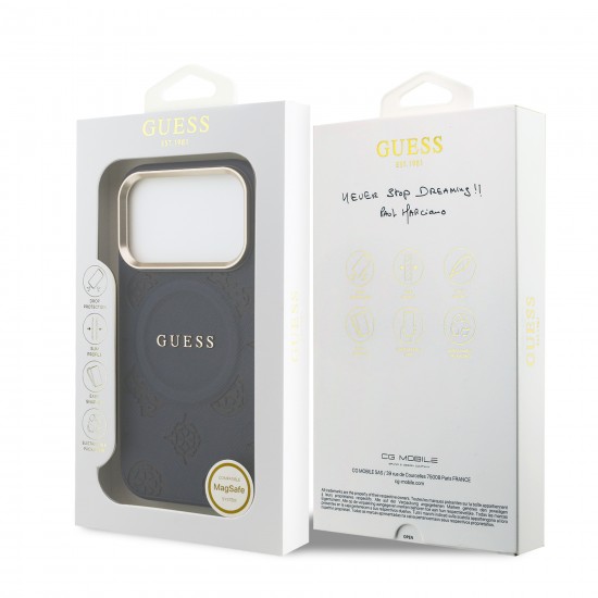 3261 GUESS HC MAGSAFE PU W/ PEONY HOT STAMP BLUE IP17 PRO