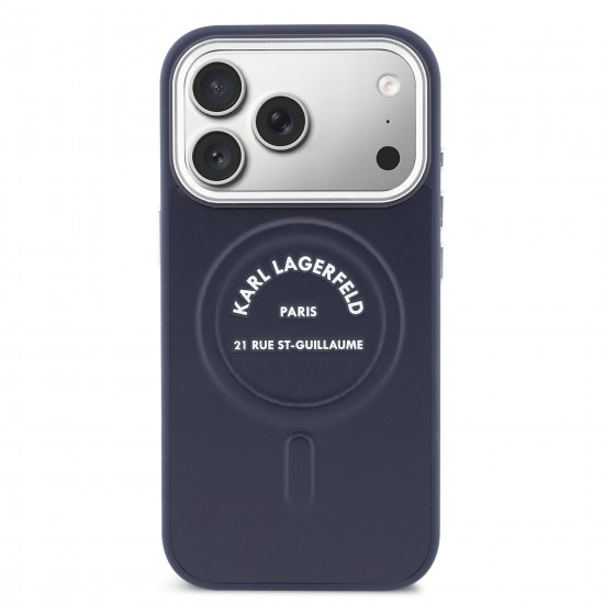 9269 KARL HC MAGSAFE PU W/ KARL RSG LOGO BLUE IP17 PRO MAX