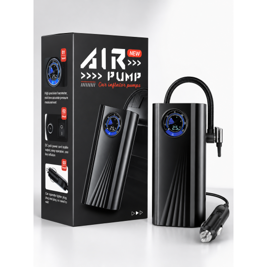 CQB01 Преносим автомобилен компресор Air Pump – 12V, 120W, дигитален манометър