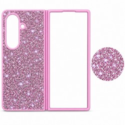 D75 Калъф с камъни за Samsung Z Fold 6 от 2 части - Розов