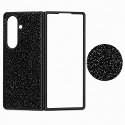 D75 Калъф с камъни за Samsung Z Fold 6 от 2 части - Черен